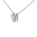 .925 Sterling Silver 1.0 Cttw Lab Grown Round-Cut Diamond Pendant Necklace 18"