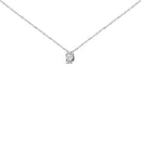 Sterling Silver 1/2 Cttw Lab Grown Diamond Oval Halo Pendant Necklace