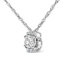 Sterling Silver 1/2 Cttw Lab Grown Diamond Oval Halo Pendant Necklace