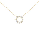 14K Yellow Gold Plated Sterling Silver 3/4 Cttw Diamond Starburst Pendant Necklace