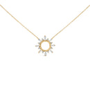 14K Yellow Gold Plated Sterling Silver 5/8 Cttw Diamond Open Starburst Pendant Necklace
