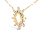 14K Yellow Gold Plated Sterling Silver 5/8 Cttw Diamond Open Starburst Pendant Necklace