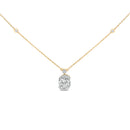 10K Yellow Gold Plated .925 Sterling Silver 1 1/2 Cttw Lab Grown Diamond Galaxy Halo Pendant Necklace
