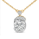 10K Yellow Gold Plated .925 Sterling Silver 1 1/2 Cttw Lab Grown Diamond Galaxy Halo Pendant Necklace