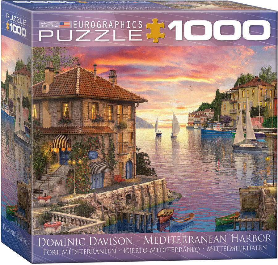 Puzzle: Artist Series - Mediterranean Harbor by Dominic Davison