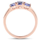 18K Rose Gold Plated 0.90 Carat Genuine Tanzanite .925 Sterling Silver Ring
