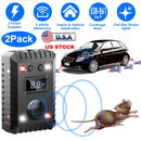 2 Pack Under Hood Ultrasonic Rodent Repeller Rodent Chaser for Vehicle Indoor Mouse Wildcat Control with 3 Power Supplies Strobe Light Alarm Sound for