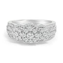 .925 Sterling Silver 1.0 Cttw Diamond Engagement Ring and Soldered Wedding Band Set