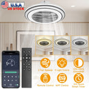 20.5in Ceiling Fan with Light RoundÊPendant Fan Lamp 30W LED Ceiling Fan with 3-Fan Speed Remote Control Timer APP Control
