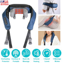 Electric Neck Shoulder Massager with Infrared Light Heating 3 Massage Modes Speeds Kneading Grasping Shiatsu Massage Pillow For Back Arms Thighs Relea