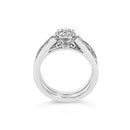 Sterling Silver 1/2 Cttw Diamond Cluster Flower Bridal Set
