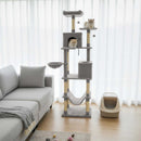 80 Inches Tall Cat Tree with 2 Large Condos and Dangling Toys