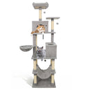 80 Inches Tall Cat Tree with 2 Large Condos and Dangling Toys