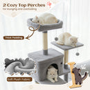 80 Inches Tall Cat Tree with 2 Large Condos and Dangling Toys