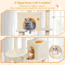 80 Inches Tall Cat Tree with 2 Large Condos and Dangling Toys