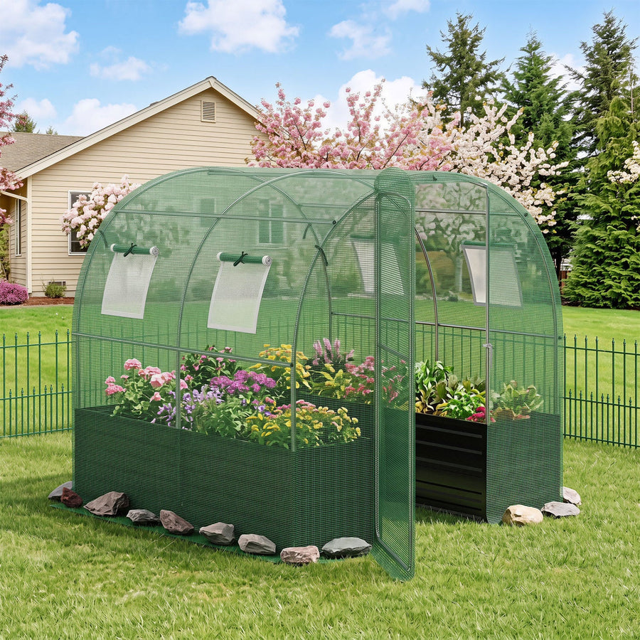 Walk-In Greenhouse with Planter Bed 80