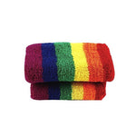 '80s Style Rainbow Wristbands | Absorbent Stretch Exercise Cuffs