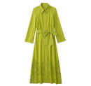 Spring New Women's Embroidered Belt Shirt Dress