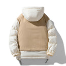 Couple's Winter Cotton-padded Coat Japanese Stitching Hooded Jacket