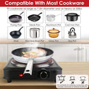 1200W Electric Infrared Single Burner Portable Heating Hot Plate Stove Countertop RV Hotplate with 7.5Ó Glass Cooktop Stepless Temperature Adjustments