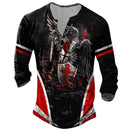 Men's Medieval Digital Print Long Sleeve T-shirt