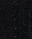 Mango Womens Faux Fur Knit Cardigan - Black, Size Small