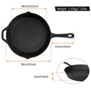 Pre-Seasoned Cast Iron Skillet Oven Safe Cookware Heat-Resistant Holder 12inch Large Frying Pan Non-Stick Like Surface Cooking Frying Searing Baking