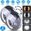2Pcs 7In 40W Round LED Headlights 3800LM Halo Car Headlamp with DRL Turn Light High Low Beam Fit for Honda Yamaha Motorcycle Jeep Wrangler TJ JK CJ