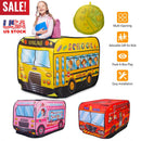 Kids Play Tent Foldable Pop Up Fire Truck Tent Portable Children Baby Play House W/ Carry Bag For Indoor Outdoor Use