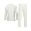 Dark-Pattern Jacquard Light Business Suit Set