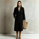 Womens Elegant Long Lapel Coat For Casual And Commute Wear