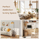 Arc Floor Lamp 63 Inches Tall Pole Lamp with Hanging Lampshade-Black
