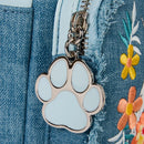 Loungefly Disney Dogs and Cats Denim Fringe Mini Backpack