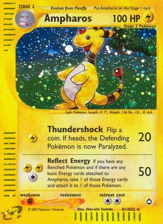 Ampharos 0H1/147 - Aquapolis Holofoil