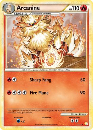 Arcanine 001/123 - HeartGold SoulSilver Holofoil