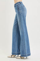 RISEN Tummy Control Elastic Band High Rise Wide Jeans