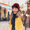 Unisex Knit Beanie Hat with Goggle Chunky Winter Warm Hat Skull Cap 4 Colors