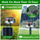 Ultrasonic Solar Animal Repeller Outdoor Mole Snake Squirrel Repellent Waterproof Bird Deer Dog Cat Deterrent with 3 Modes Motion Sensor Vibration Sta