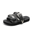 Silver-studded Casual Lightweight Platform Outdoor Slippers