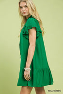 Umgee Smocked Ruffle Babydoll Mini Dress