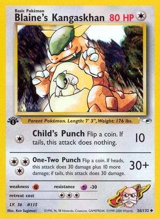 Blaine's Kangaskhan 036/132 - Gym Heroes 1st Edition