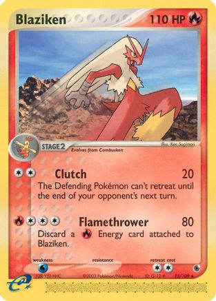 Blaziken 015/109 - Ruby and Sapphire Reverse Holofoil