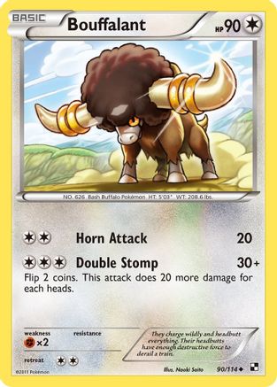 Bouffalant 090/114 - Black and White Reverse Holofoil