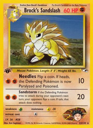 Brock's Sandslash 023/132 - Gym Heroes 1st Edition