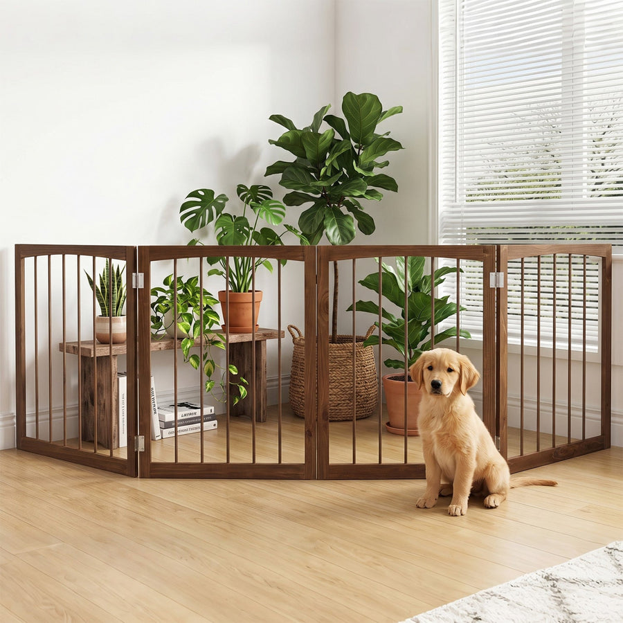 4-Panel Wooden Pet Gate 83
