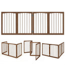 4-Panel Wooden Pet Gate 83" x 30" Freestanding Dog Fence