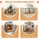 4-Panel Wooden Pet Gate 83" x 30" Freestanding Dog Fence