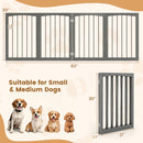 4-Panel Wooden Pet Gate 83" x 30" Freestanding Dog Fence