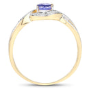 0.75 Carat Genuine Tanzanite .925 Sterling Silver Ring