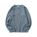 Mens Loose-fit Casual Comfortable Versatile Long-sleeve Crew Neck